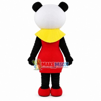 Panda Sister In The Blouse Dress Mascot Costume Panda Sister In The Blouse Dress Mascot Costume