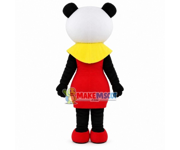 Panda Sister In The Blouse Dress Mascot Costume Panda Sister In The Blouse Dress Mascot Costume