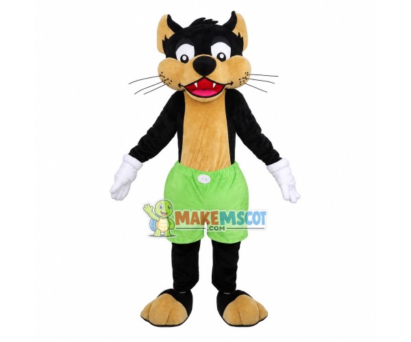 Funny Wolf In The Green Shorts Mascot Costume Funny Wolf In The Green Shorts Mascot Costume