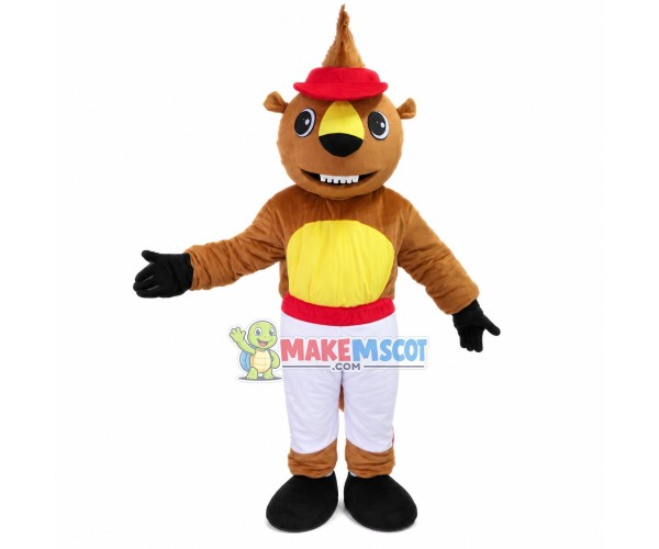 Groundhog With White Pants Mascot Costume Groundhog With White Pants Mascot Costume