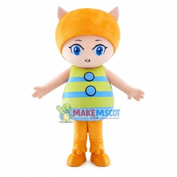Colored Cartoon Striped Cat Mascot Costume Colored Cartoon Striped Cat Mascot Costume