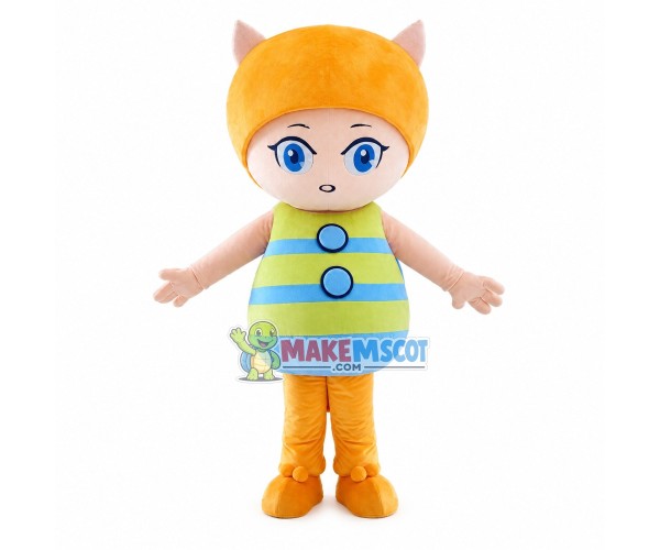 Colored Cartoon Striped Cat Mascot Costume Colored Cartoon Striped Cat Mascot Costume