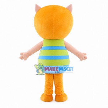 Colored Cartoon Striped Cat Mascot Costume Colored Cartoon Striped Cat Mascot Costume