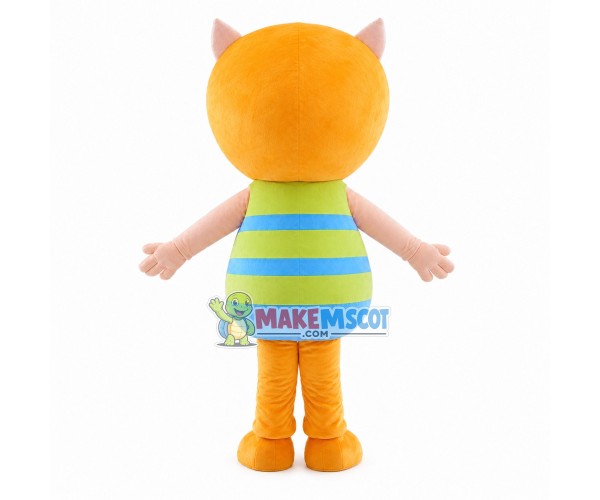 Colored Cartoon Striped Cat Mascot Costume