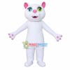 White Cat With Heterochromatic Pupils Mascot Costume