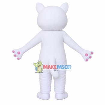 White Cat With Heterochromatic Pupils Mascot Costume White Cat With Heterochromatic Pupils Mascot Costume