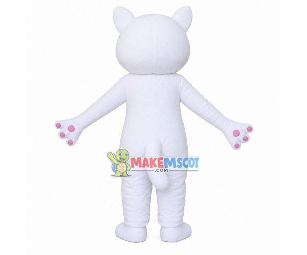 White Cat With Heterochromatic Pupils Mascot Costume