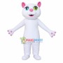 White Cat With Heterochromatic Pupils Mascot Costume