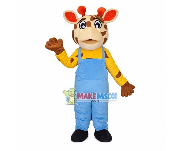 Cute Beige Baby Giraffe Mascot Costume