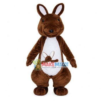 Kangaroo Mother With Baby In Pocket Mascot Costume Kangaroo Mother With Baby In Pocket Mascot Costume