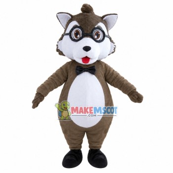 Little Wolf Kid Wearing Glasses Mascot Costume Little Wolf Kid Wearing Glasses Mascot Costume
