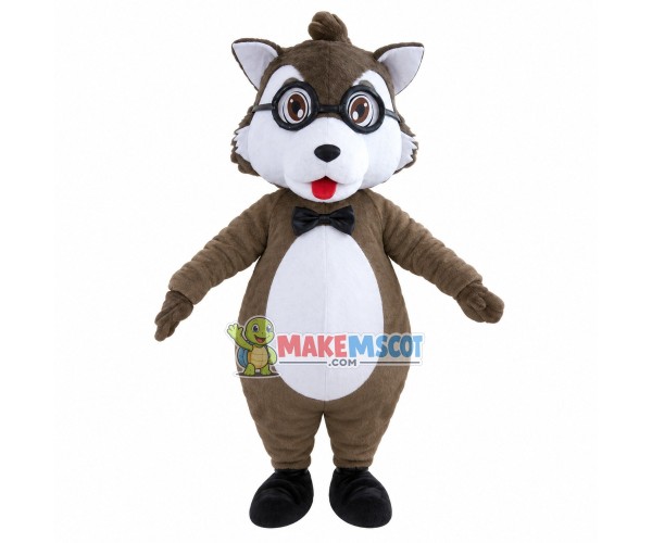 Little Wolf Kid Wearing Glasses Mascot Costume Little Wolf Kid Wearing Glasses Mascot Costume