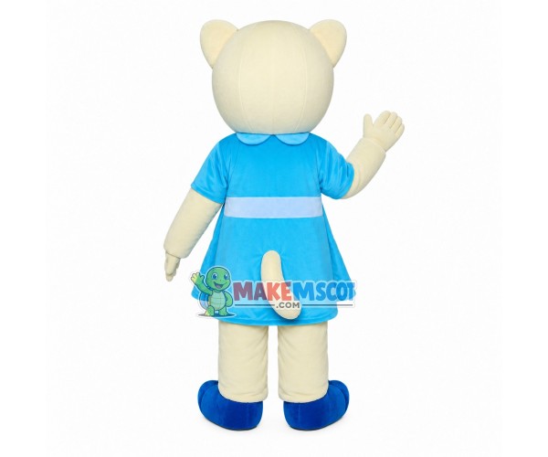 Cartoon Pretty White Cat Mascot Costume