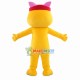 Positive Yellow Pig With Headband Mascot Costume Positive Yellow Pig With Headband Mascot Costume