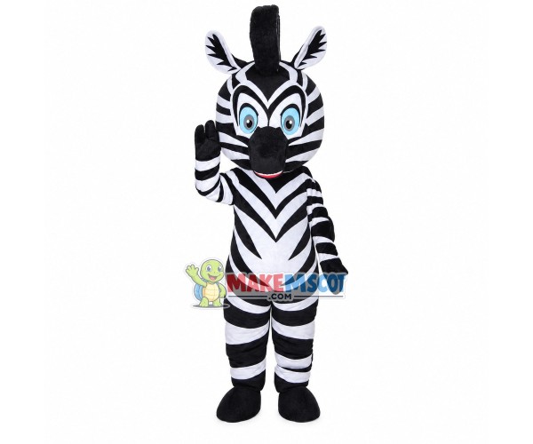 The Sky Blue Eyes Zebra Mascot Costume The Sky Blue Eyes Zebra Mascot Costume