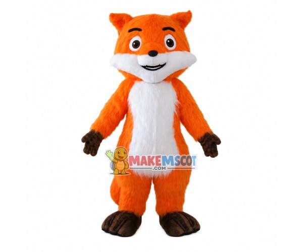 Agreeable Orange Furry Fox Mascot Costume