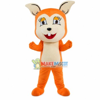 Cheerful Squirrel Shaking Ears Mascot Costume Cheerful Squirrel Shaking Ears Mascot Costume