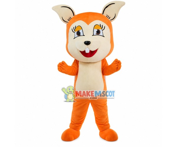 Cheerful Squirrel Shaking Ears Mascot Costume Cheerful Squirrel Shaking Ears Mascot Costume