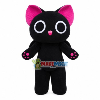 Cartoon Black Cat With Cross Pendant Mascot Costume Cartoon Black Cat With Cross Pendant Mascot Costume