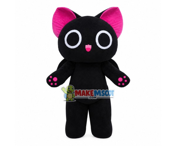 Cartoon Black Cat With Cross Pendant Mascot Costume
