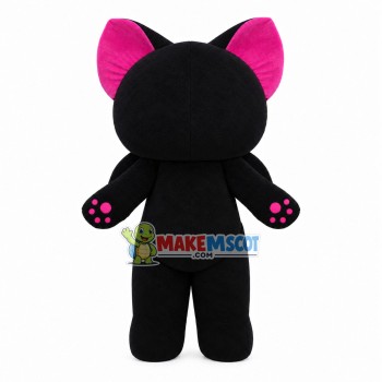 Cartoon Black Cat With Cross Pendant Mascot Costume Cartoon Black Cat With Cross Pendant Mascot Costume