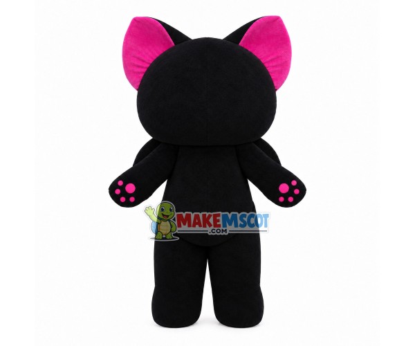 Cartoon Black Cat With Cross Pendant Mascot Costume