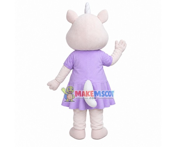 Girl Bear With Violet Dress Mascot Costume Girl Bear With Violet Dress Mascot Costume