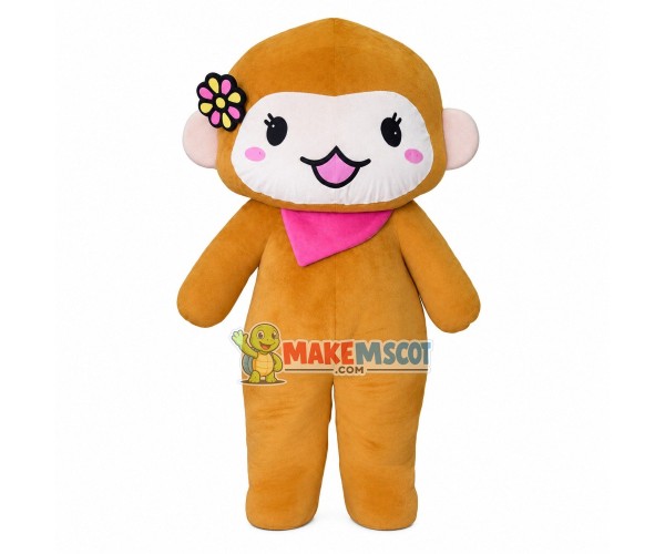 Girl Monkey With Flower Hairpin Mascot Costume Girl Monkey With Flower Hairpin Mascot Costume