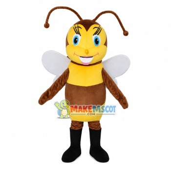 Carefree Little Bee Cartoon Mascot Costume Carefree Little Bee Cartoon Mascot Costume