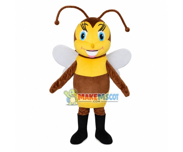 Carefree Little Bee Cartoon Mascot Costume Carefree Little Bee Cartoon Mascot Costume