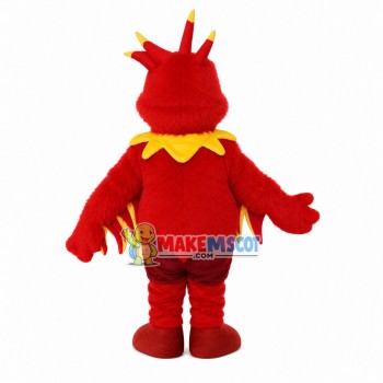 Red Dragon With Thorns On Head Mascot Costume Red Dragon With Thorns On Head Mascot Costume