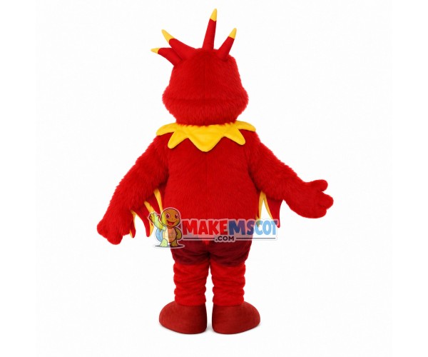 Red Dragon With Thorns On Head Mascot Costume Red Dragon With Thorns On Head Mascot Costume