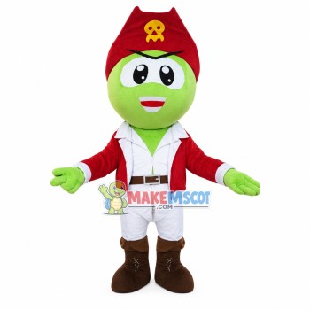 The Pirate Little Green Dragon Mascot Costume The Pirate Little Green Dragon Mascot Costume