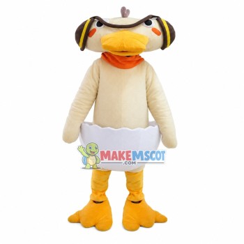 Funny Flat-headed Eggshell Duck Mascot Costume Funny Flat-headed Eggshell Duck Mascot Costume