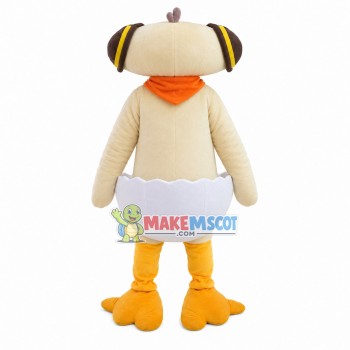 Funny Flat-headed Eggshell Duck Mascot Costume
