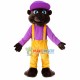 Cozy Tiger With Purple Shirt Mascot Costume Cozy Tiger With Purple Shirt Mascot Costume