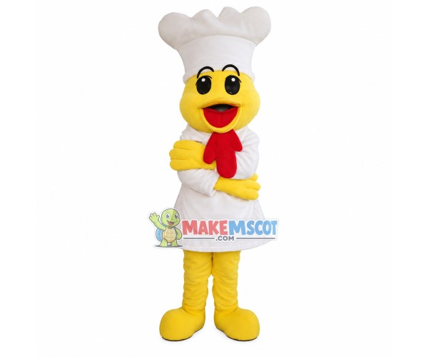Neat Chef Duck In Apron Mascot Costume