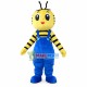 Cartoon Bee In The Blue Rompers Mascot Costume