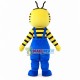 Cartoon Bee In The Blue Rompers Mascot Costume