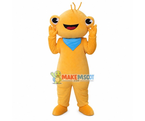 Delightful The Orange Frog Mascot Costume Delightful The Orange Frog Mascot Costume