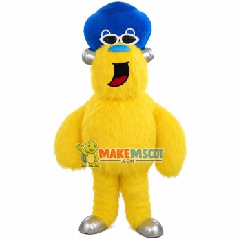 Howling Yellow Hairy Baboon Mascot Costume Howling Yellow Hairy Baboon Mascot Costume