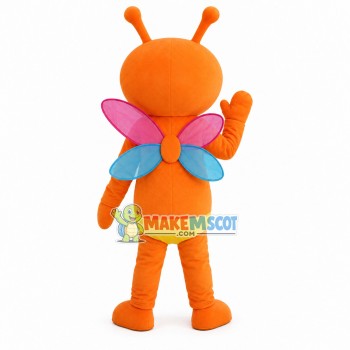 Orange Bee In Flower Mascot Costume Orange Bee In Flower Mascot Costume