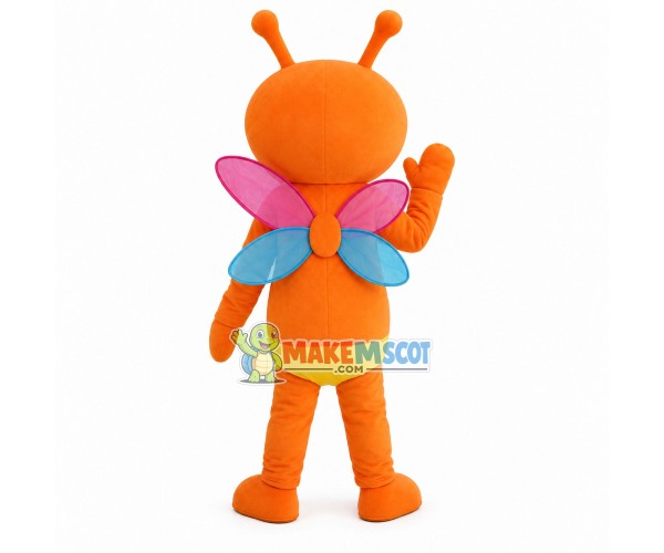 Orange Bee In Flower Mascot Costume Orange Bee In Flower Mascot Costume