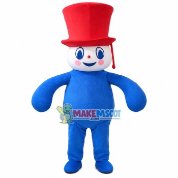 Bright Snowman With Whole Blue Body Mascot Costume Bright Snowman With Whole Blue Body Mascot Costume