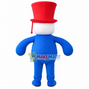 Bright Snowman With Whole Blue Body Mascot Costume Bright Snowman With Whole Blue Body Mascot Costume