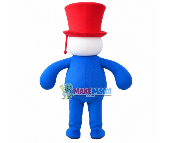 Bright Snowman With Whole Blue Body Mascot Costume Bright Snowman With Whole Blue Body Mascot Costume