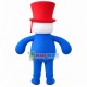 Bright Snowman With Whole Blue Body Mascot Costume Bright Snowman With Whole Blue Body Mascot Costume