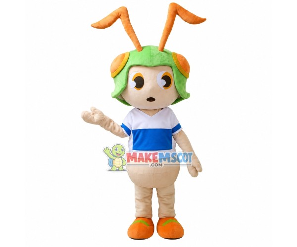 Grasshopper With Orange Tentacles Mascot Costume Grasshopper With Orange Tentacles Mascot Costume