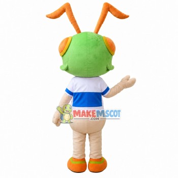 Grasshopper With Orange Tentacles Mascot Costume Grasshopper With Orange Tentacles Mascot Costume