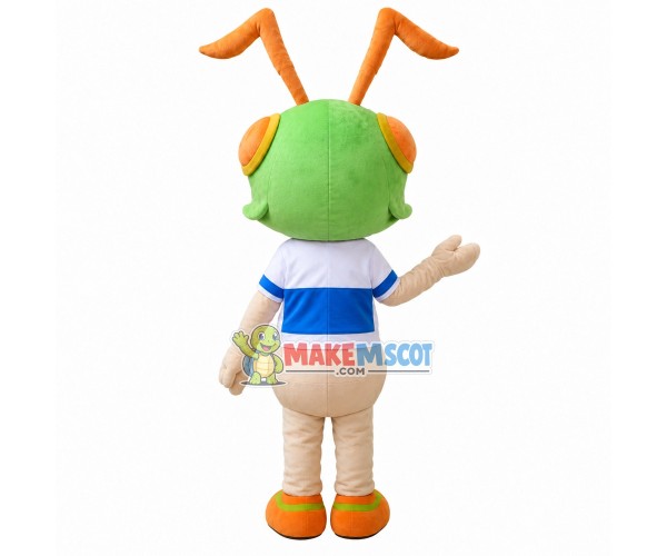 Grasshopper With Orange Tentacles Mascot Costume Grasshopper With Orange Tentacles Mascot Costume
